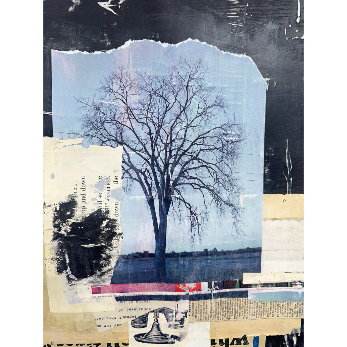 Original Mixed Media Modern Art Collage Painting 18x24 "Yapness" Signed