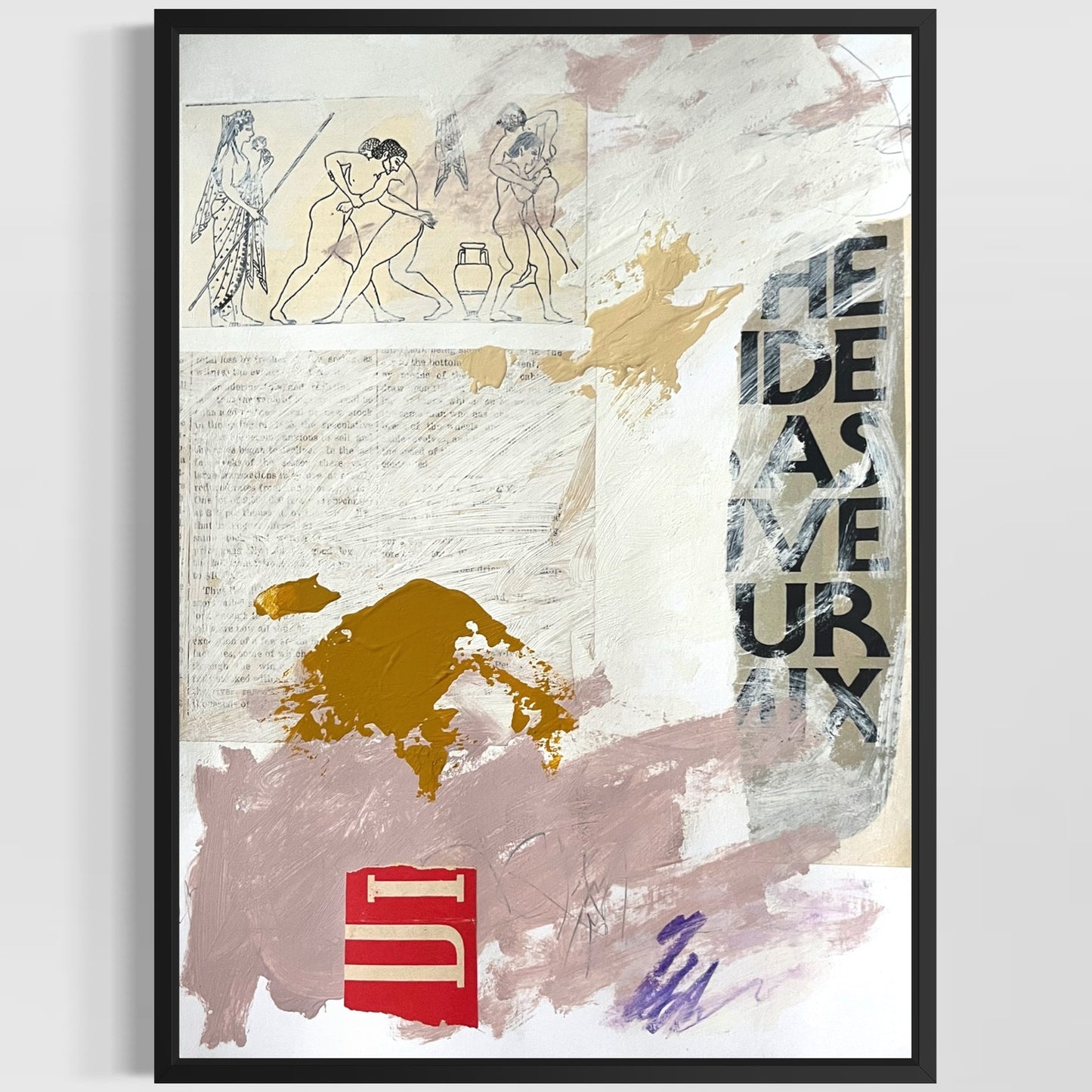 Original Abstract Modern Art Painting on Paper "Malagma" #39 Signed