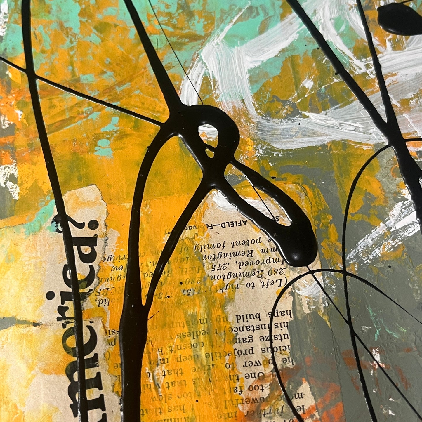 Original Mixed Media Abstract Art Painting 18x24 “Bigfoot & Yeti" Signed