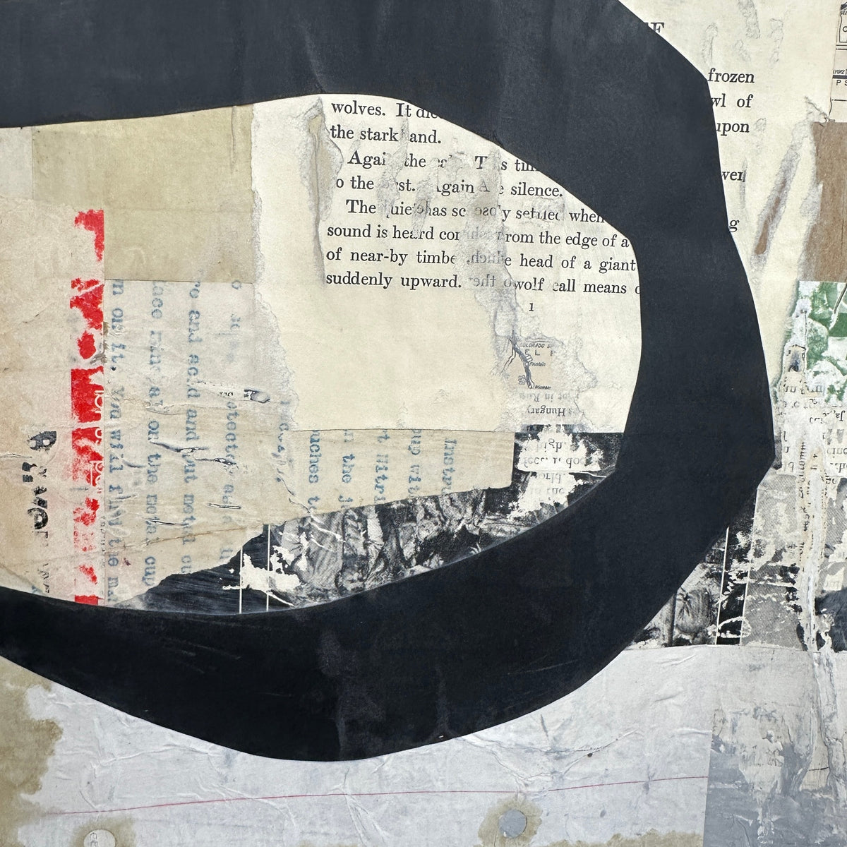 Original Mixed Media Modern Art Collage Painting 18x24 "Epistrophe" Signed