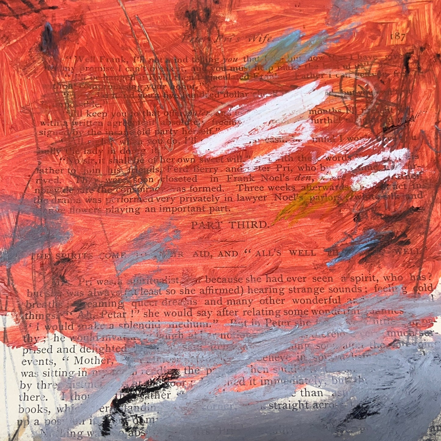Original Abstract Modern Art Painting on Paper from 1875 Magazine #21 Signed