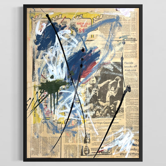 Original Mixed Media Abstract Modern Art Painting 18x24 "Lares" Signed