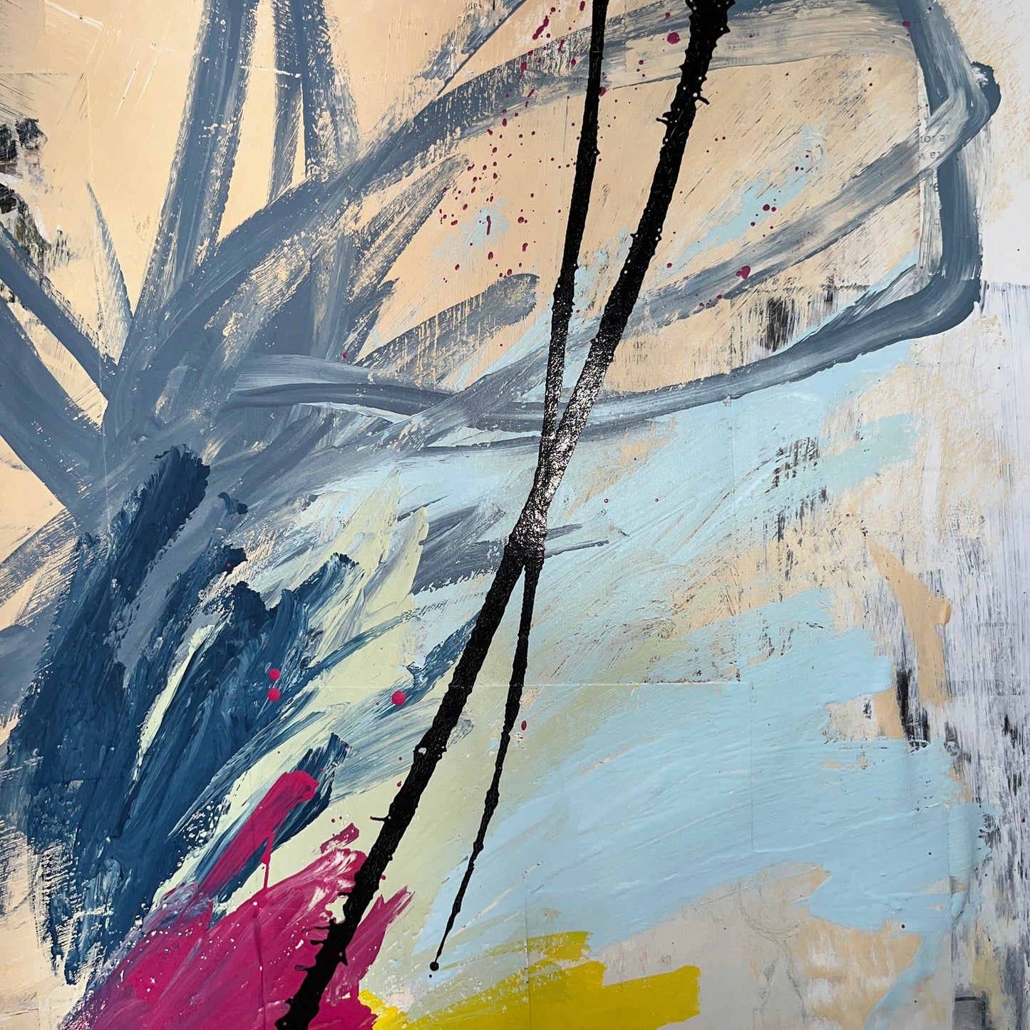 Original Mixed Media Abstract Modern Art Painting 18x24 "Koine" Signed