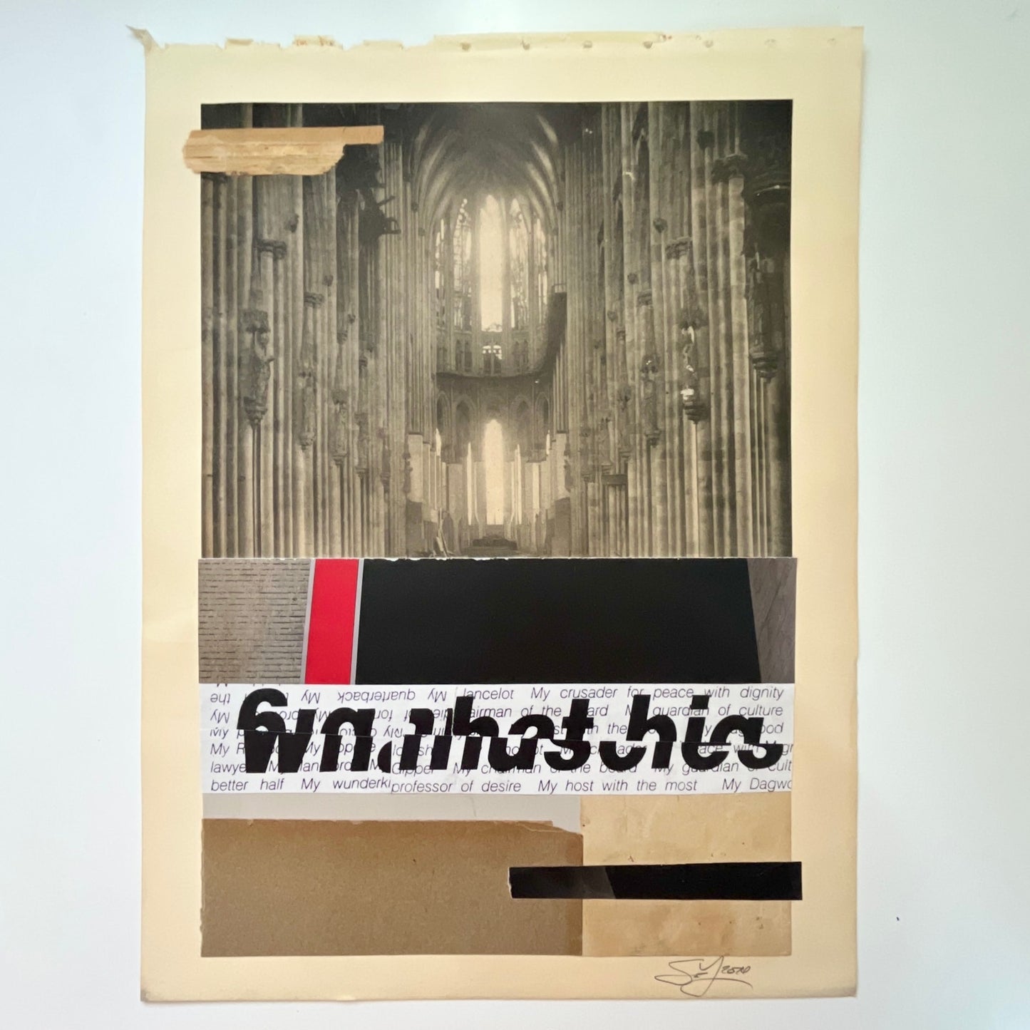 Original Mixed Media Modern Art Collage "Melic" 11.75x16" Signed