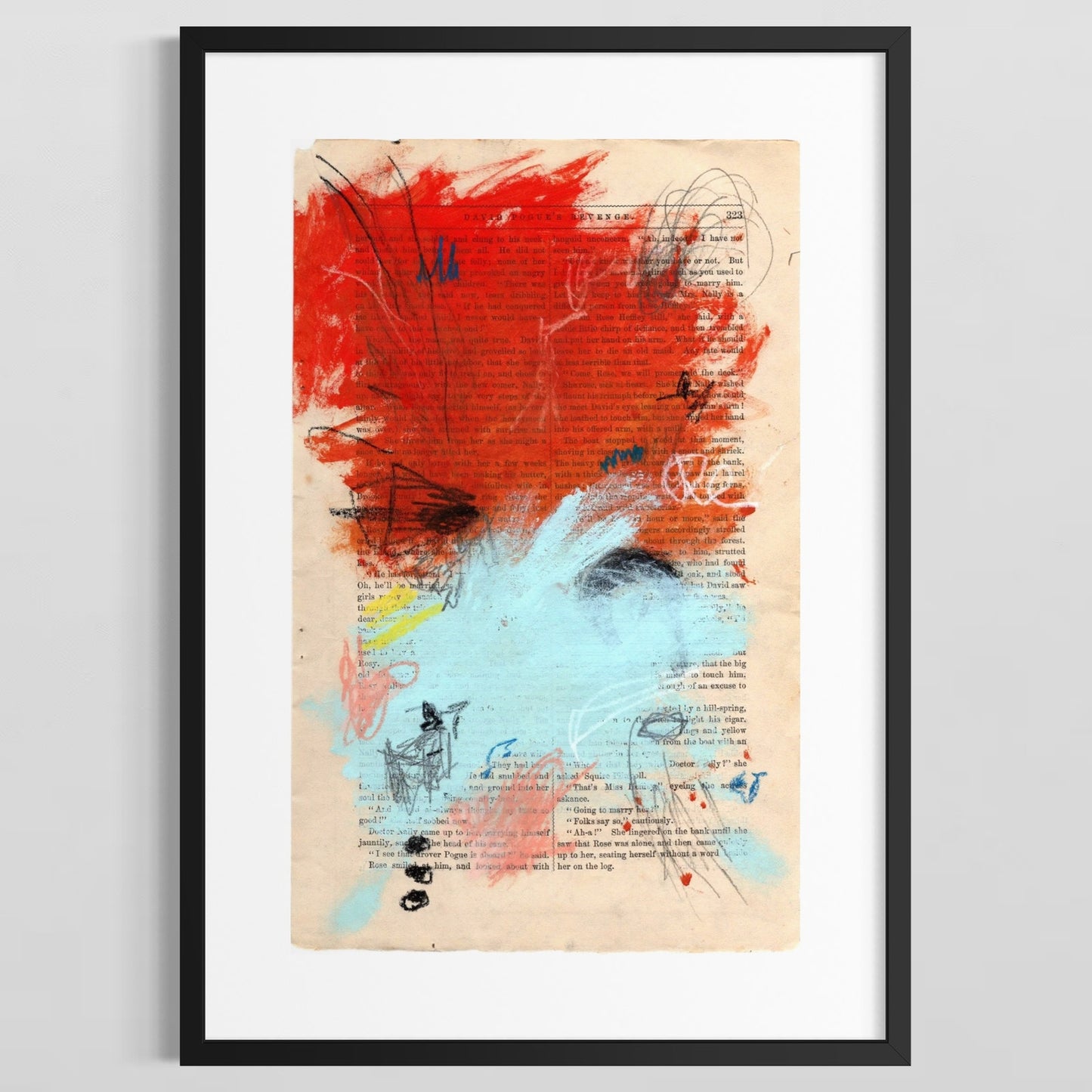 Original Abstract Modern Art Painting on Paper from 1878 Magazine #11 Signed