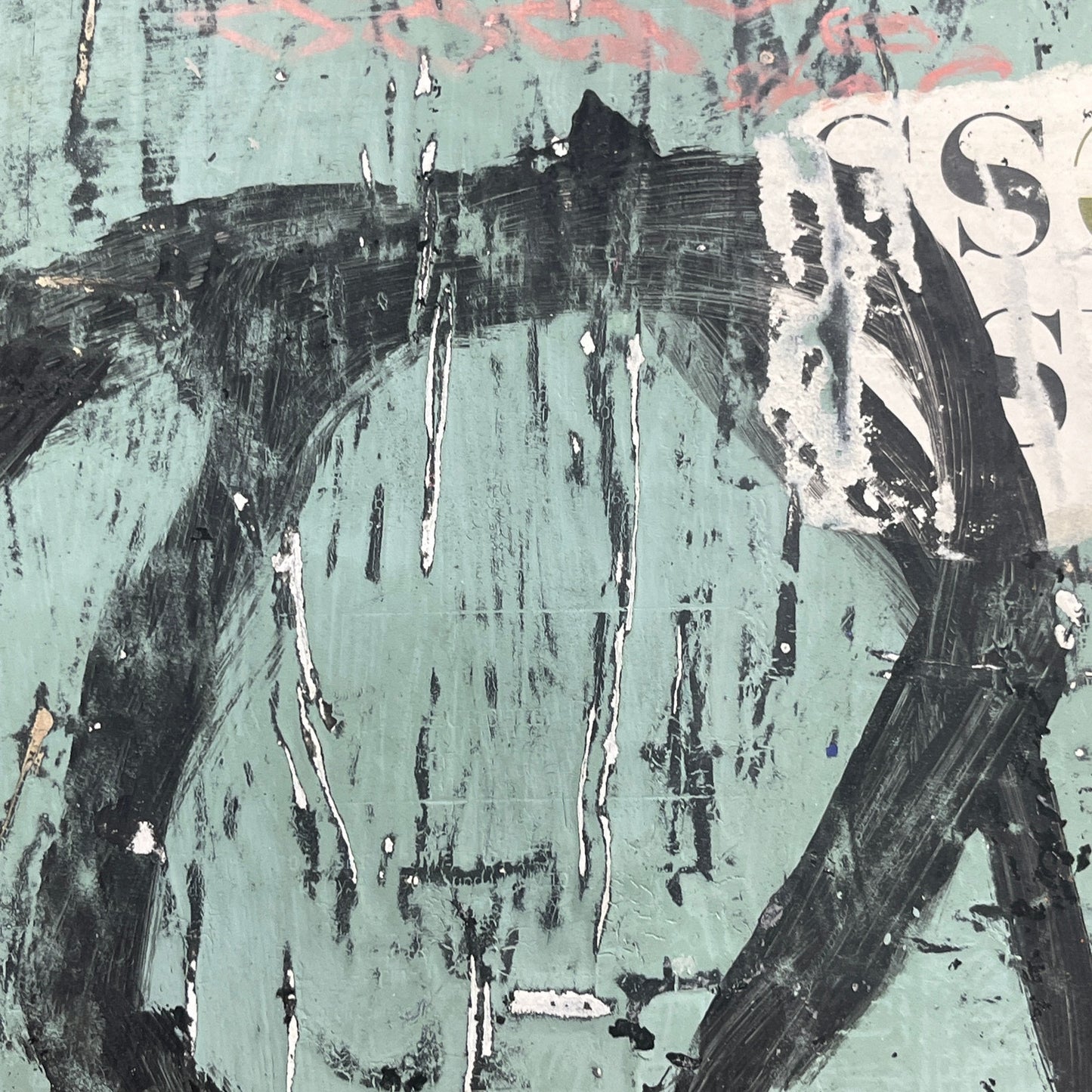 Original Grunge Minimalist Modern Art Collage Painting 8.5x11 "Uberous" Signed