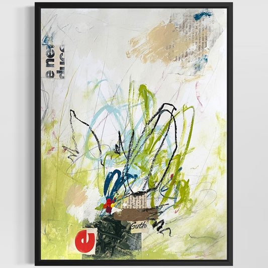Original Abstract Modern Art Painting on Paper "Slug" #9 Signed