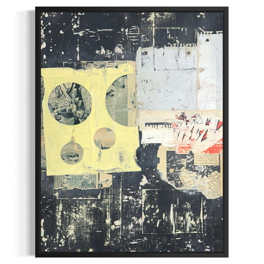 Original Mixed Media Modern Art Collage Painting 18x24 "Spiv" Signed