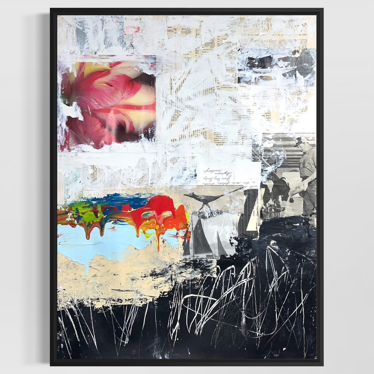 Original Mixed Media Abstract Modern Art Painting 18x24 "Tofore" Signed