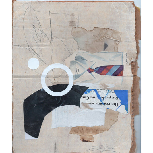 Original Mixed Media Modern Art Collage "Soliloquy" 8.5x10" Signed