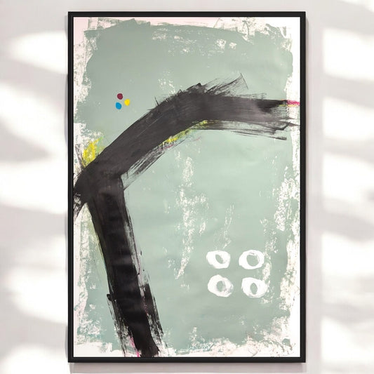 Original Mixed Media Abstract Modern Art Painting 24x36 "Huitain" Signed