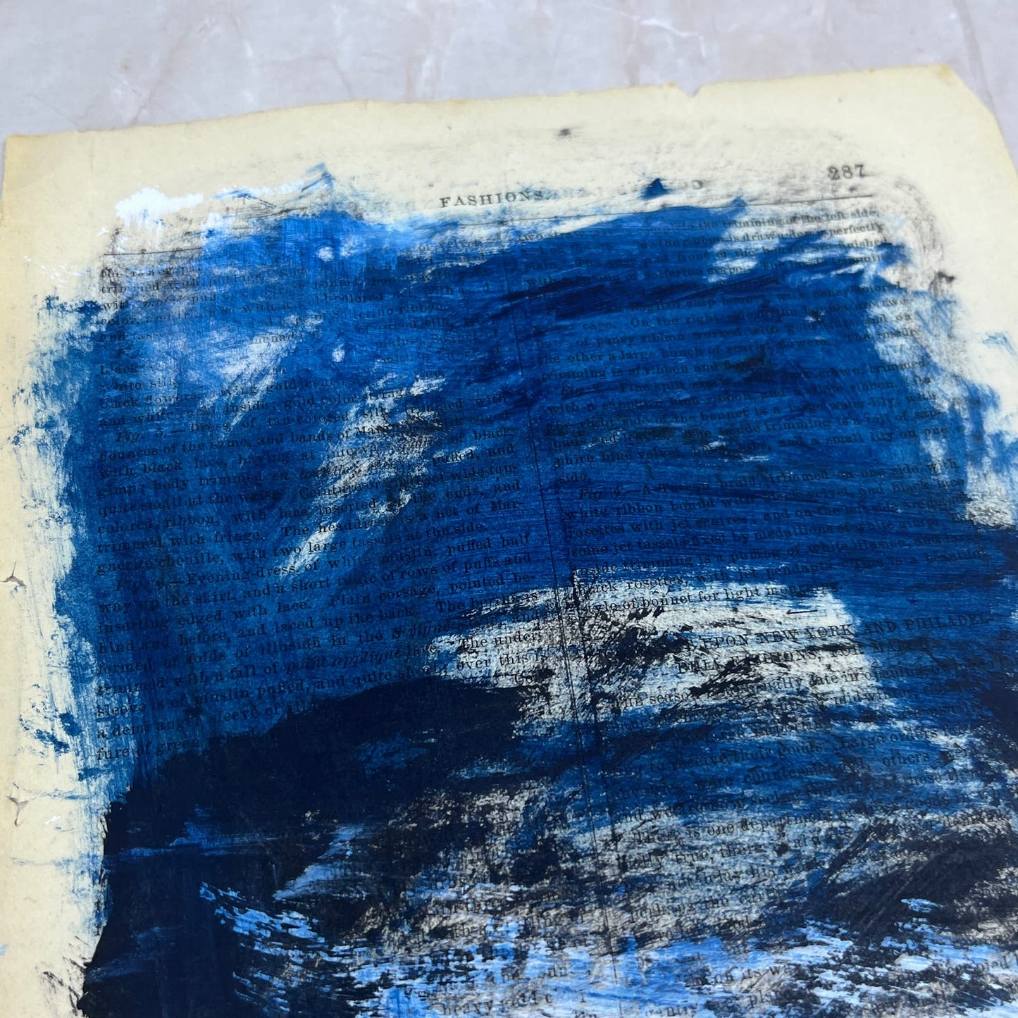 Original Mixed Media Abstract Art Painting 6x9.75” on 1861 Paper Signed #22