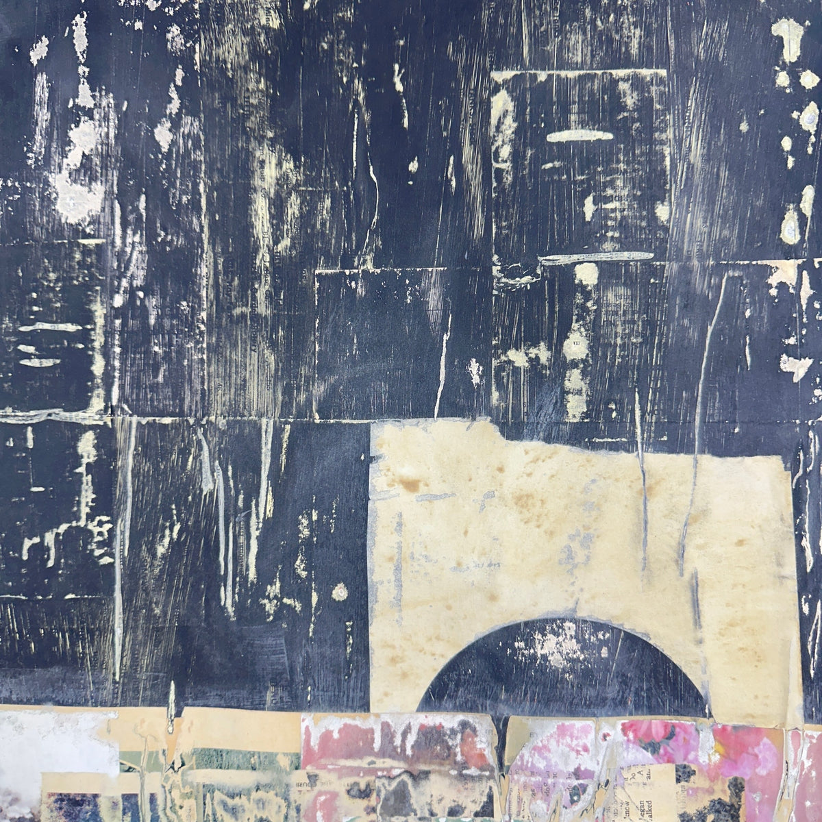 Original Mixed Media Modern Art Collage Painting 18x24 "Cosset" Signed
