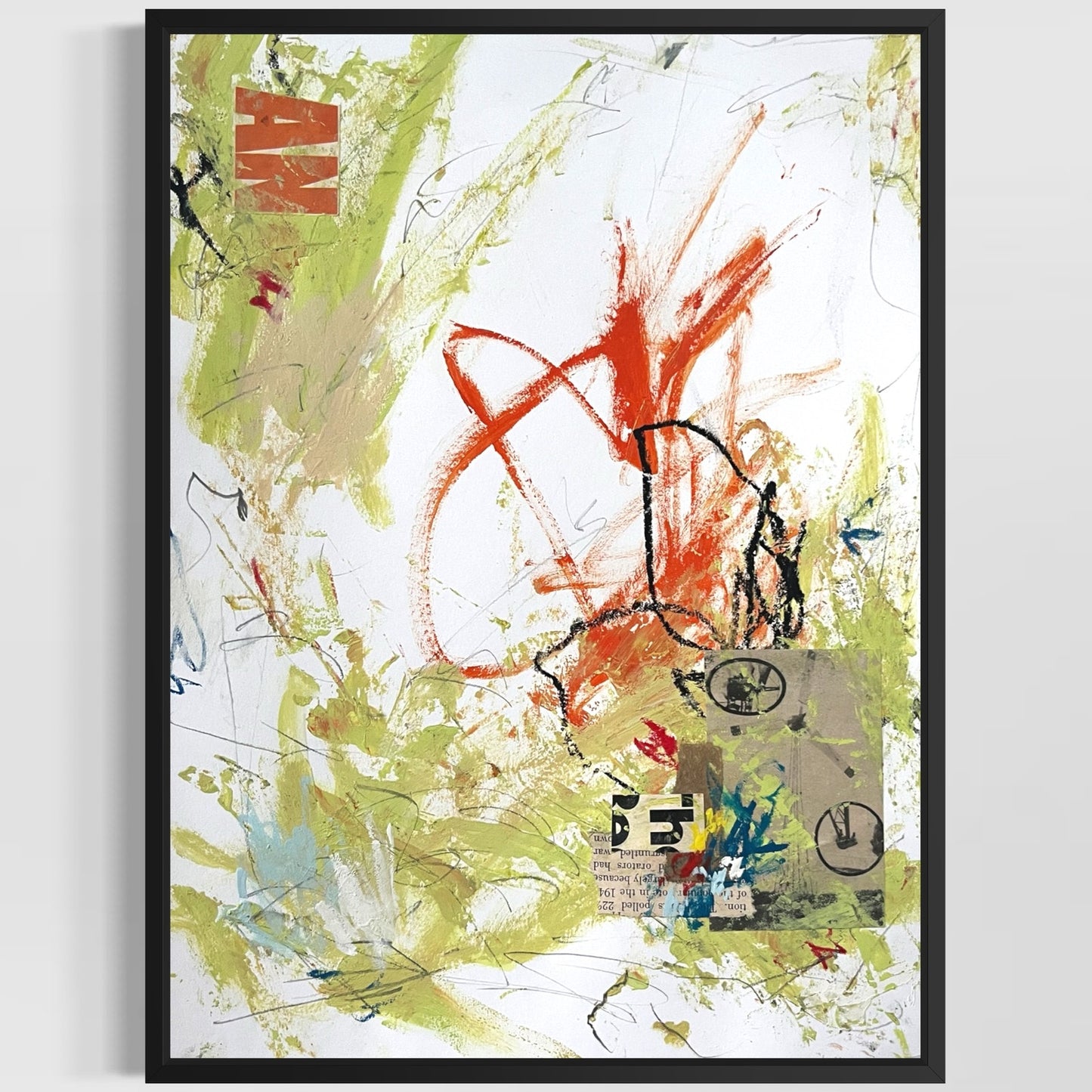 Original Abstract Modern Art Painting on Paper "Pallium" #7 Signed