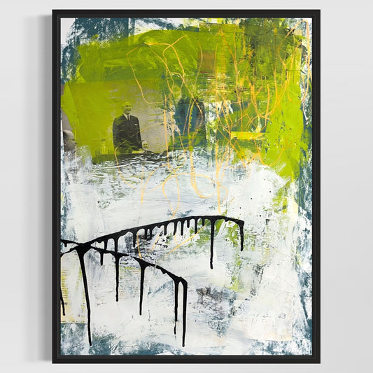 Original Mixed Media Abstract Modern Art Painting 18x24 "Frith" Signed