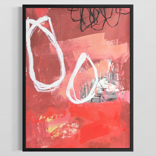 Original Mixed Media Abstract Modern Art Painting 18x24 "Zosterops" Signed