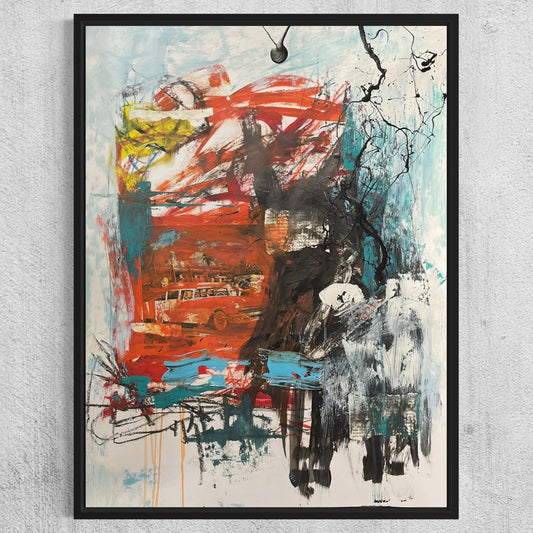 Original Mixed Media Abstract Art Painting 18x24 “Equator" Signed