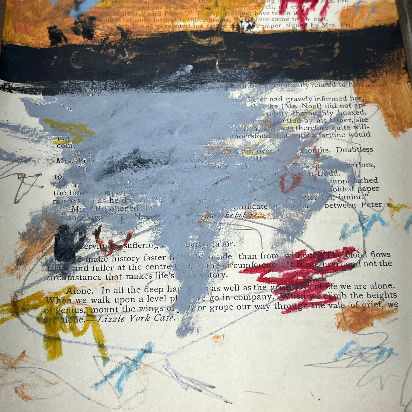 Original Abstract Modern Art Painting on Paper from 1875 Magazine #22 Signed