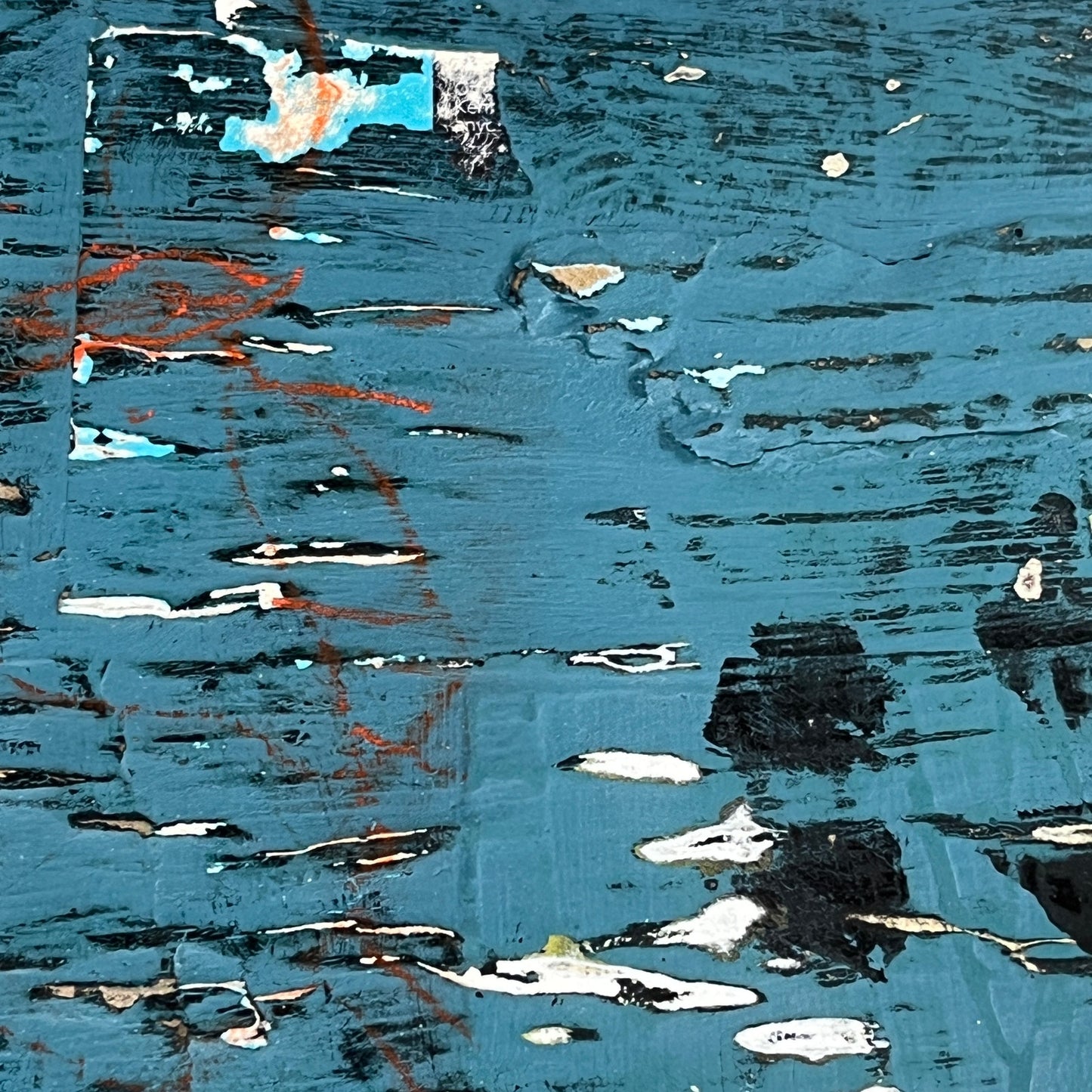 Original Grunge Minimalist Modern Art Collage Painting 8.5x11 "Blepharal" Signed