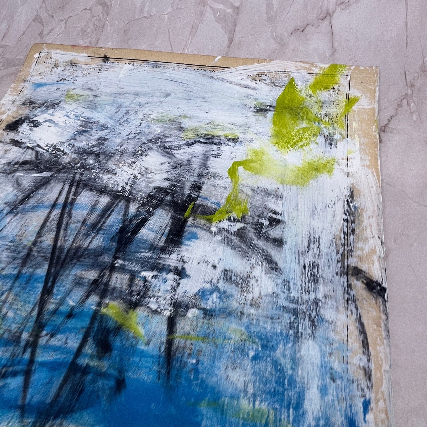 Original Mixed Media Abstract Art Painting "History of the Earth III"