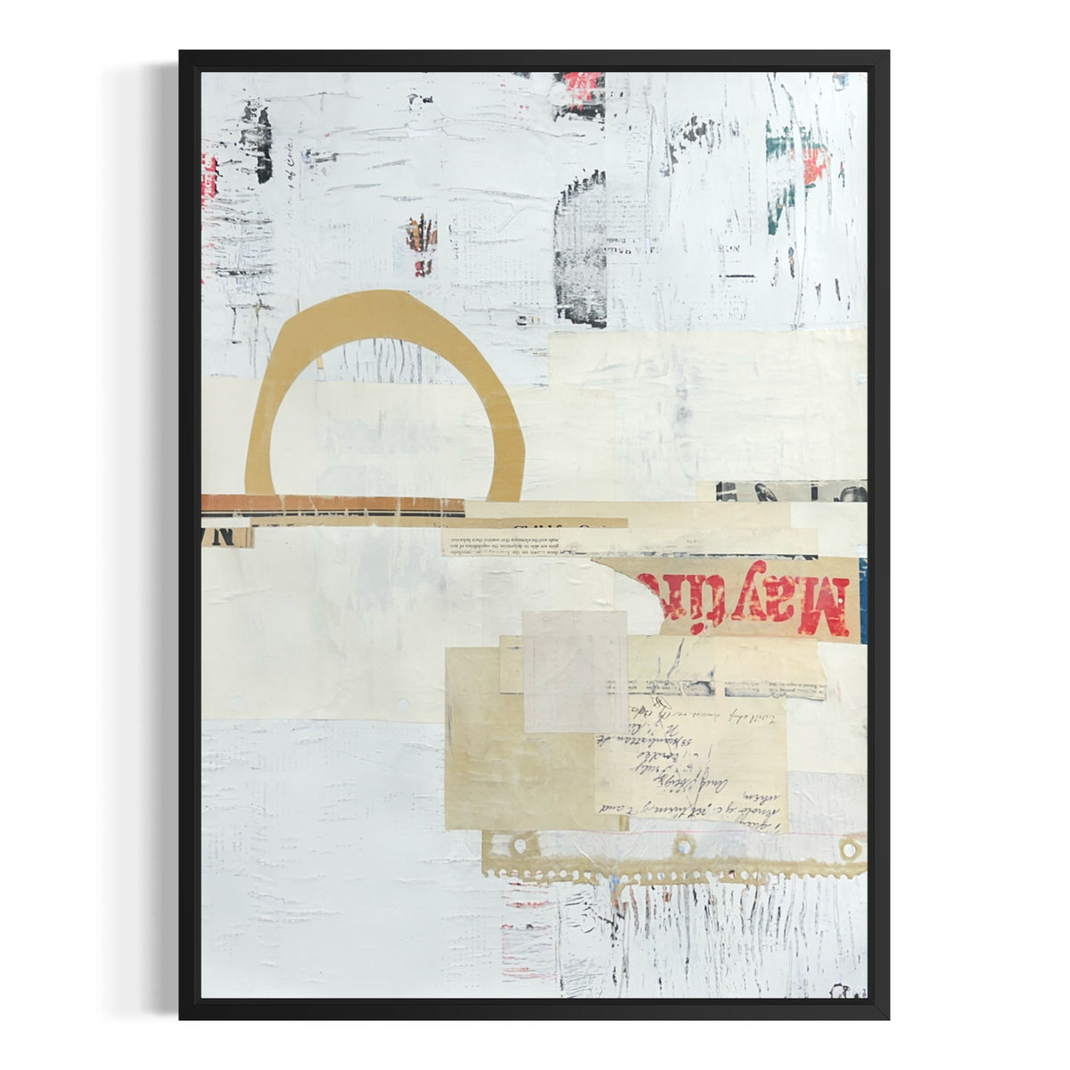 Original Mixed Media Modern Art Collage Painting 18x24 "Crenate" Signed