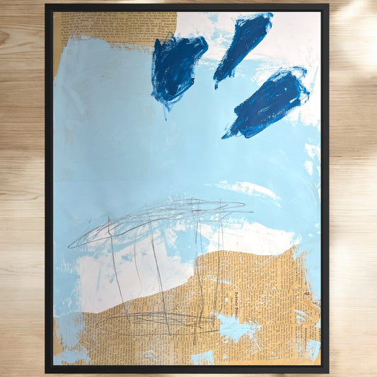 Original Mixed Media Abstract Modern Art Painting 18x24 "Delignate" Signed