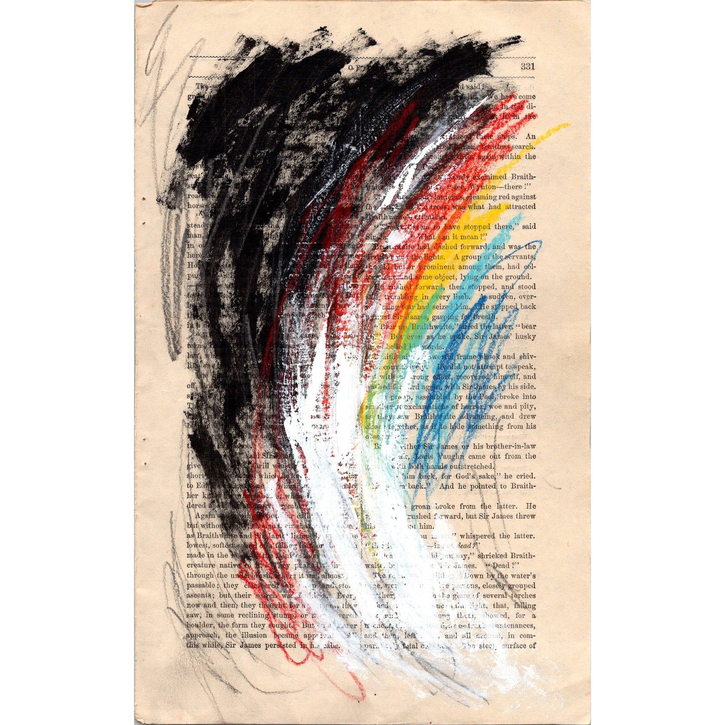 Original Abstract Modern Art Painting on Paper from 1878 Magazine #19 Signed