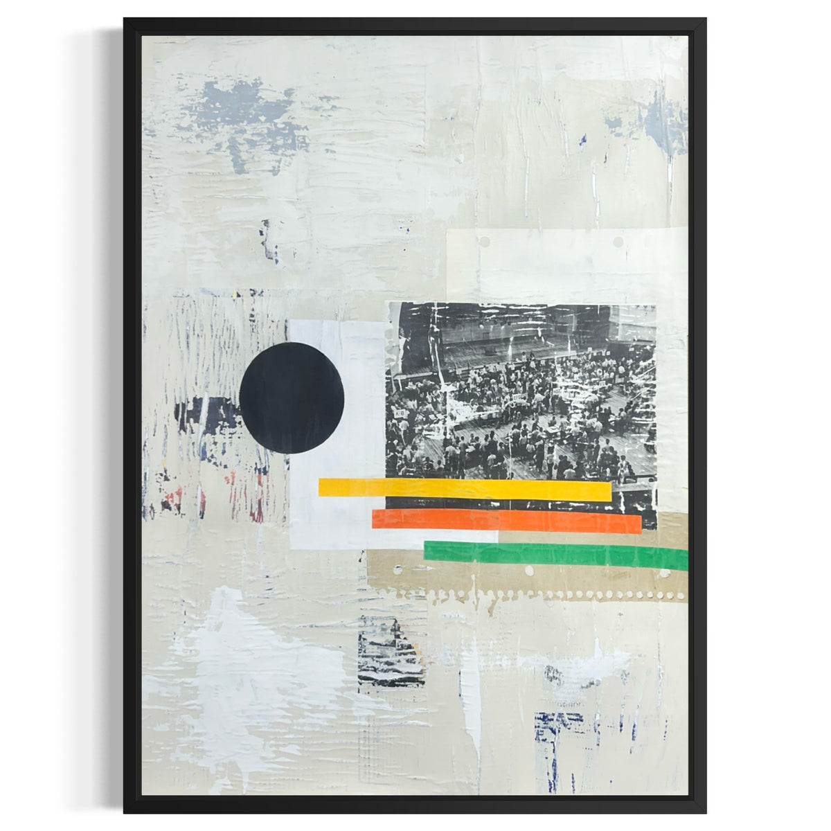 Original Mixed Media Modern Art Collage Painting 18x24 "Velar" Signed