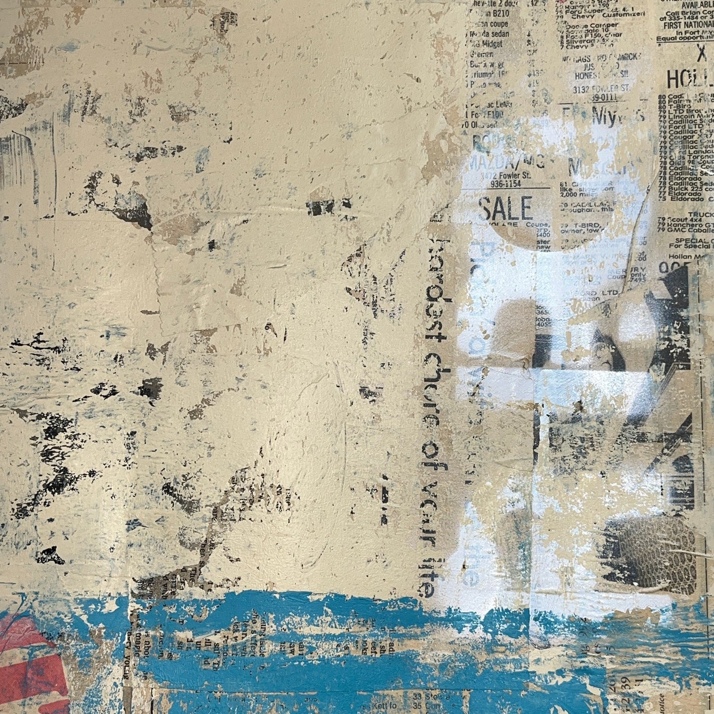 Original Mixed Media Abstract Modern Art Painting 18x24 "Telamon" Signed