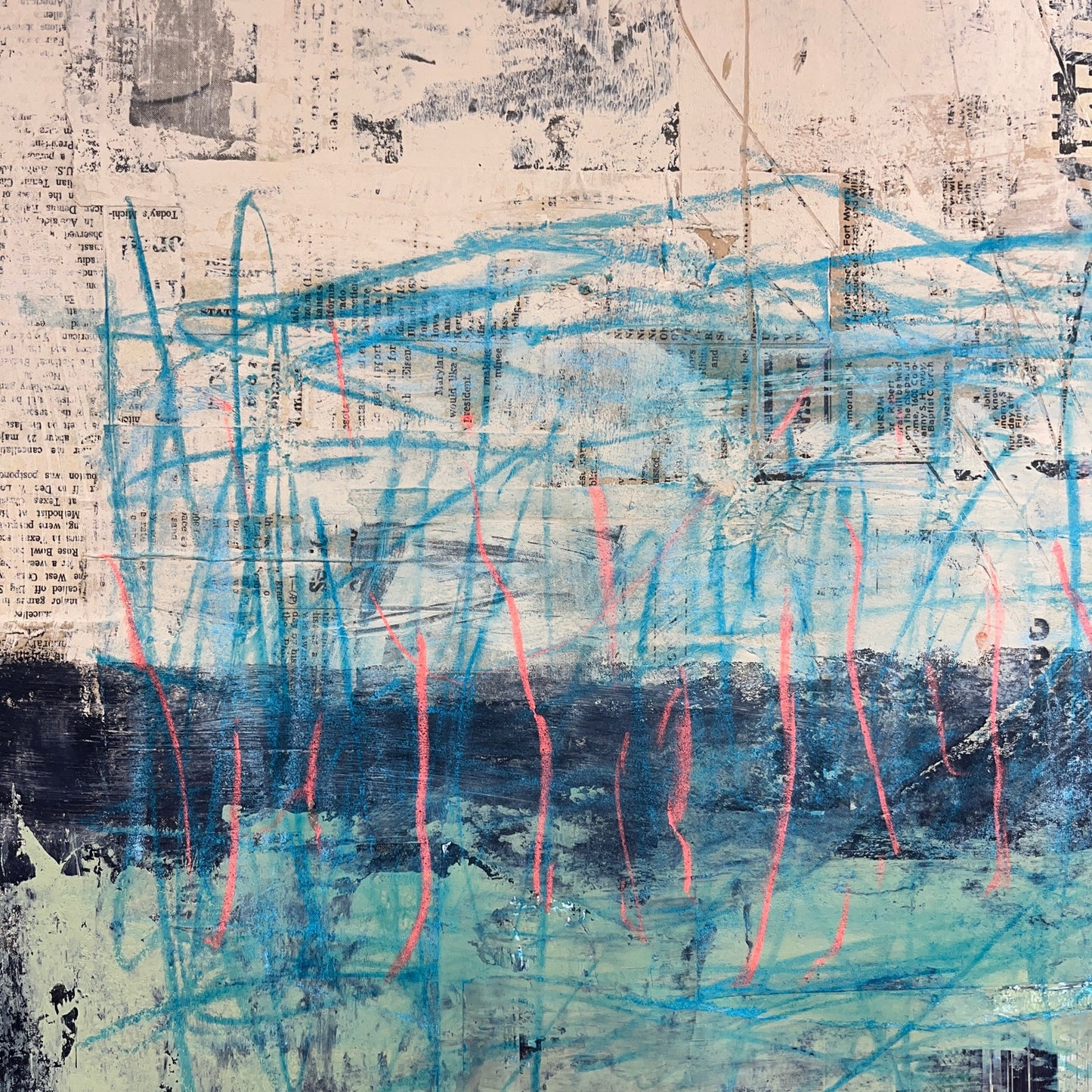 Original Mixed Media Abstract Modern Art Painting 18x24 "Iwis" Signed