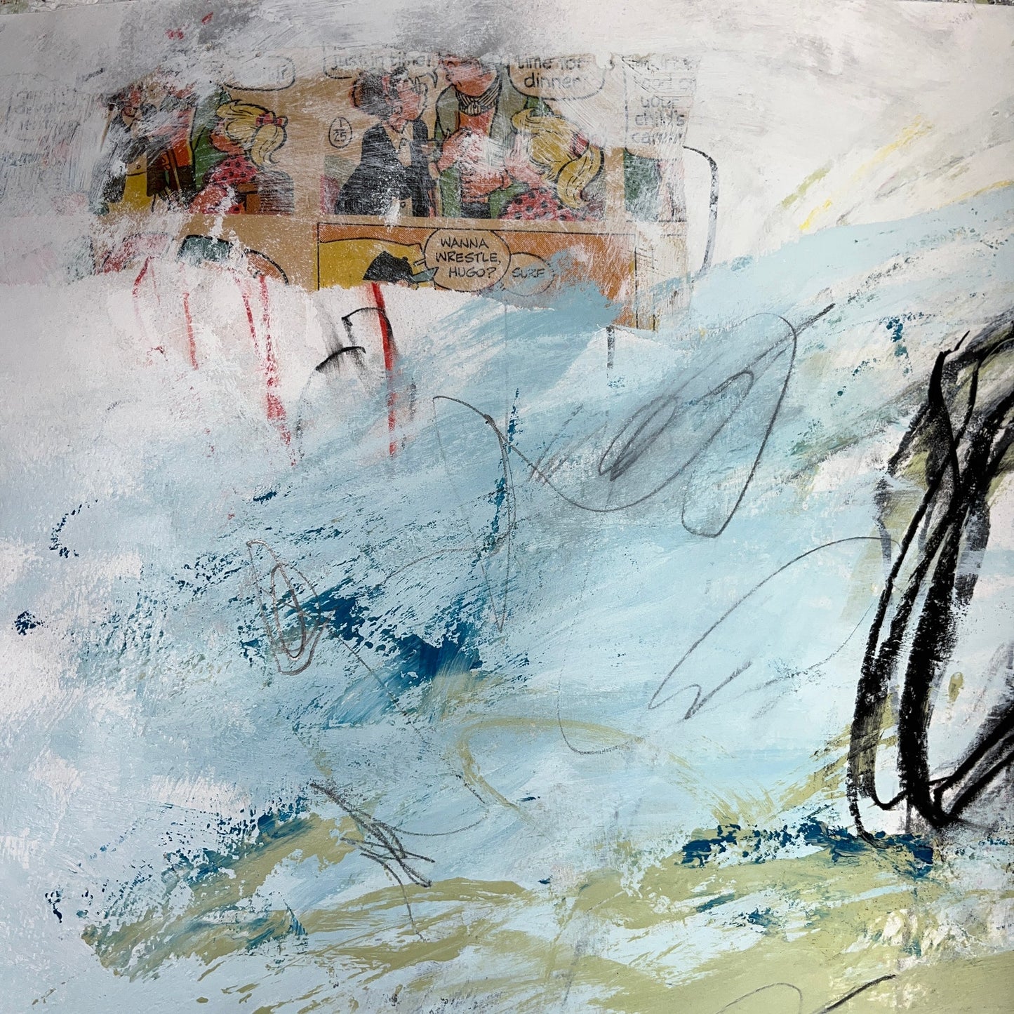 Original Mixed Media Abstract Modern Art Painting 18x24 "Dilruba" Signed