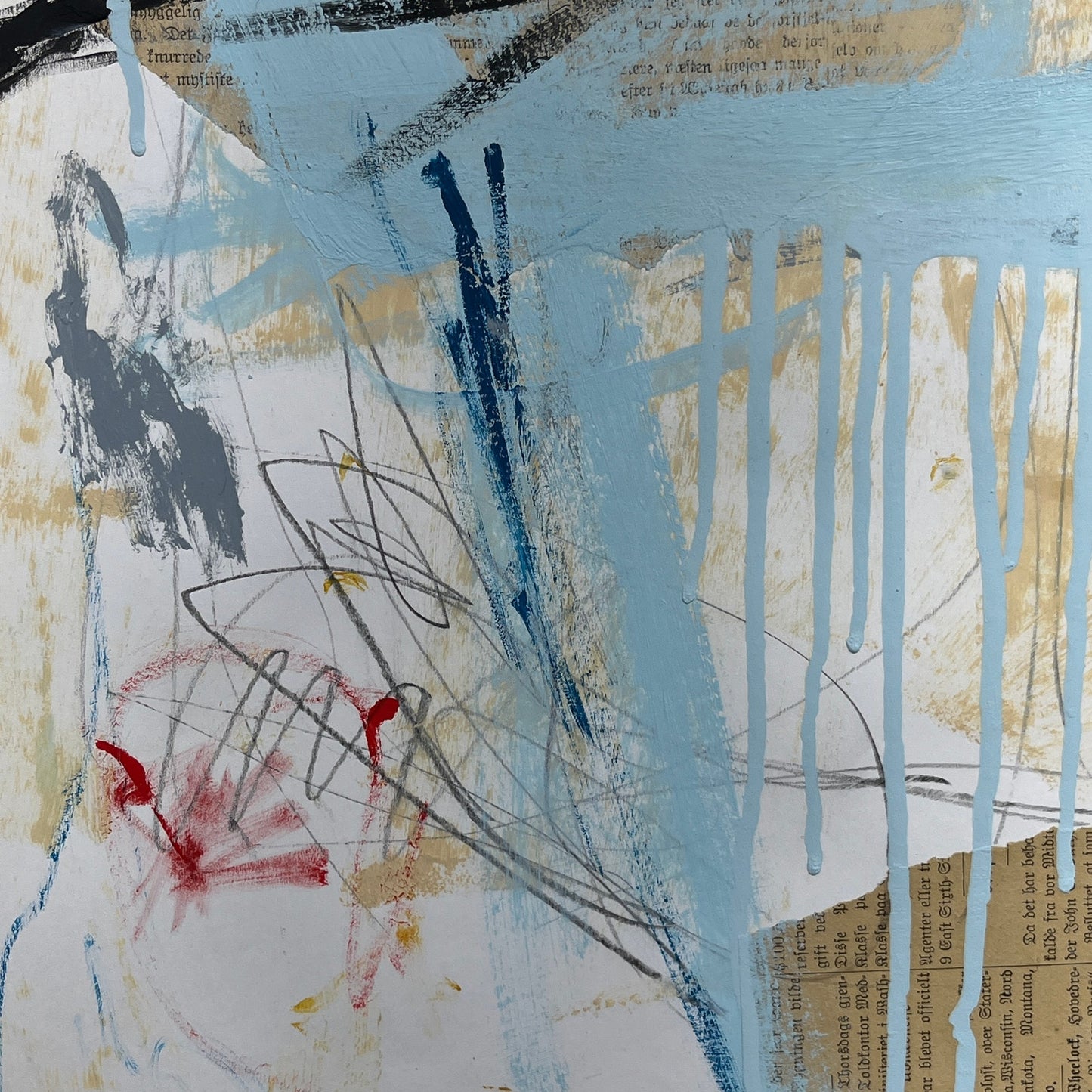 Original Mixed Media Abstract Modern Art Painting 18x24 "Pruniferous" Signed