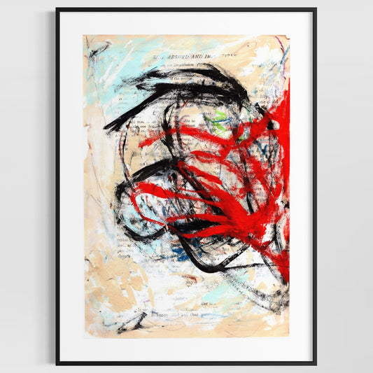 Original Abstract Modern Art Painting on Paper from 1902 Magazine #32 Signed