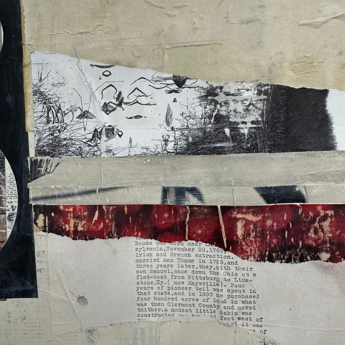Original Mixed Media Modern Art Colllage Painting 18x24 "Anabasis" Signed