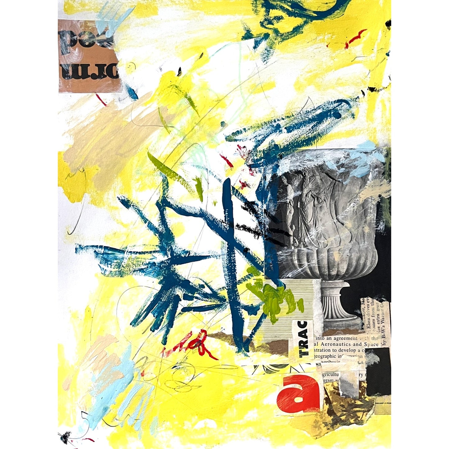 Original Abstract Modern Art Painting on Paper "Abomasum" #29 Signed