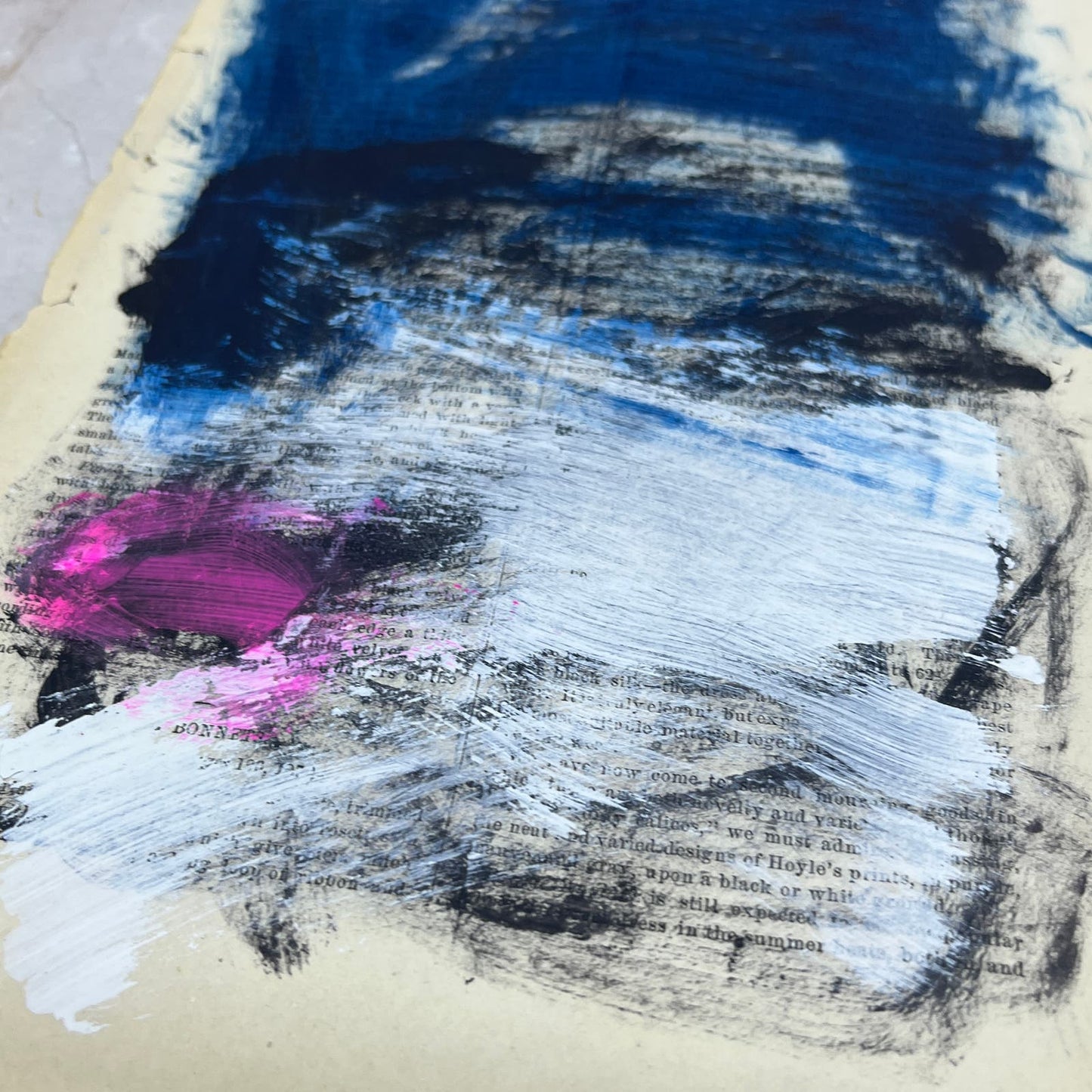 Original Mixed Media Abstract Art Painting 6x9.75” on 1861 Paper Signed #22