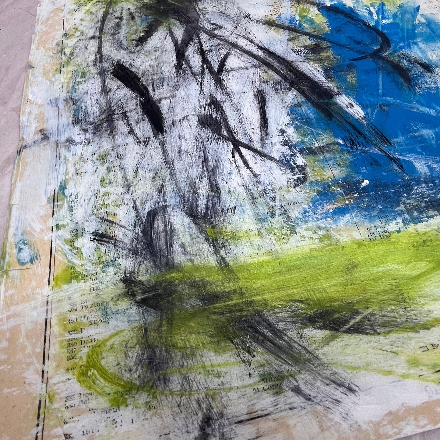 Original Mixed Media Abstract Art Painting "History of the Earth I"