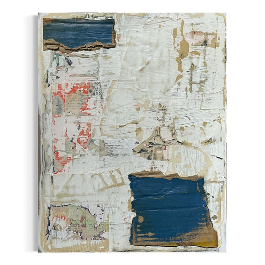 Original Mixed Media Abstract Art Collage Painting 11x14 "Glance"