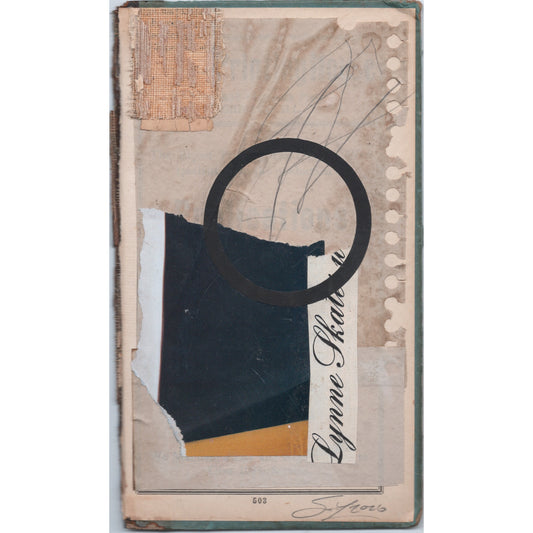 Original Mixed Media Modern Art Collage "Lynne Skate" 4.25x7.25" Signed