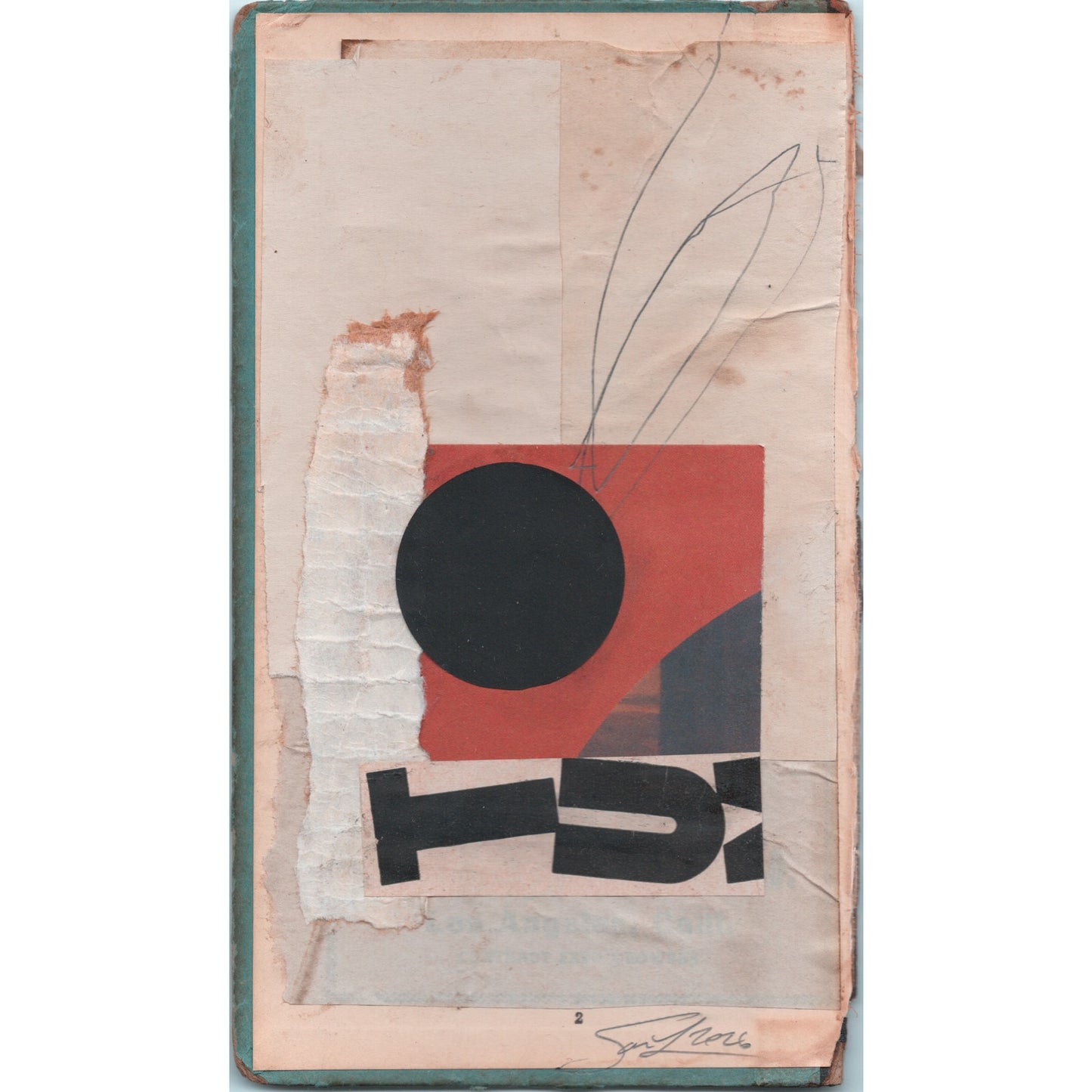 Original Mixed Media Modern Art Collage "Infelicitous" 4.25x7.25" Signed