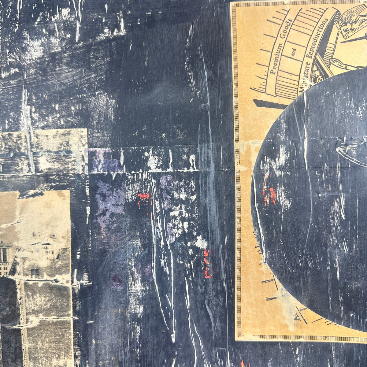 Original Mixed Media Modern Art Collage Painting 18x24 "Palladium" Signed