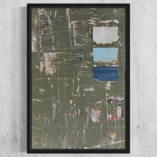 Original Framed Mixed Media Modern Art Collage Painting 12x18 "Luggage"