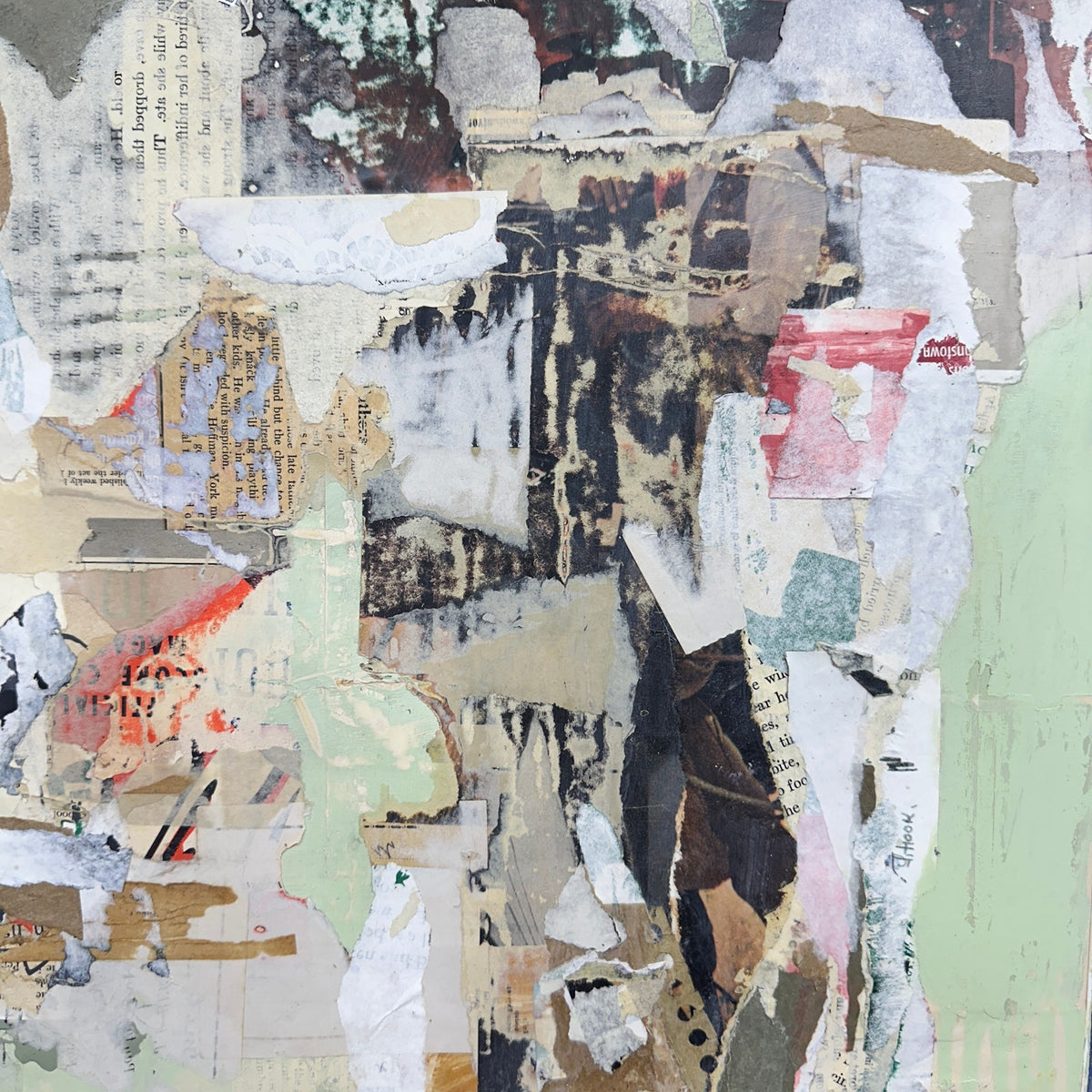 Original Mixed Media Modern Art Collage Painting 18x24 "Nimonic" Signed