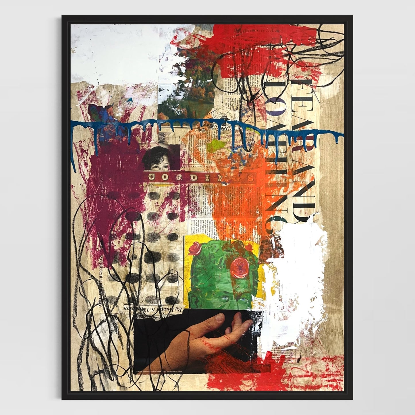 Original Mixed Media Modern Art Painting 18x24 "Fear and Loathing" Signed