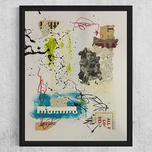 Original Mixed Media Abstract Art Collage 11x14 “Warm Precision" Signed