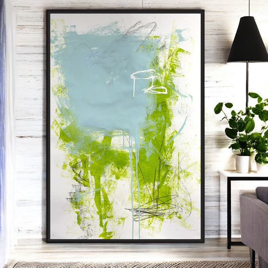 Original Mixed Media Abstract Modern Art Painting 24x36 "Telestic" Signed