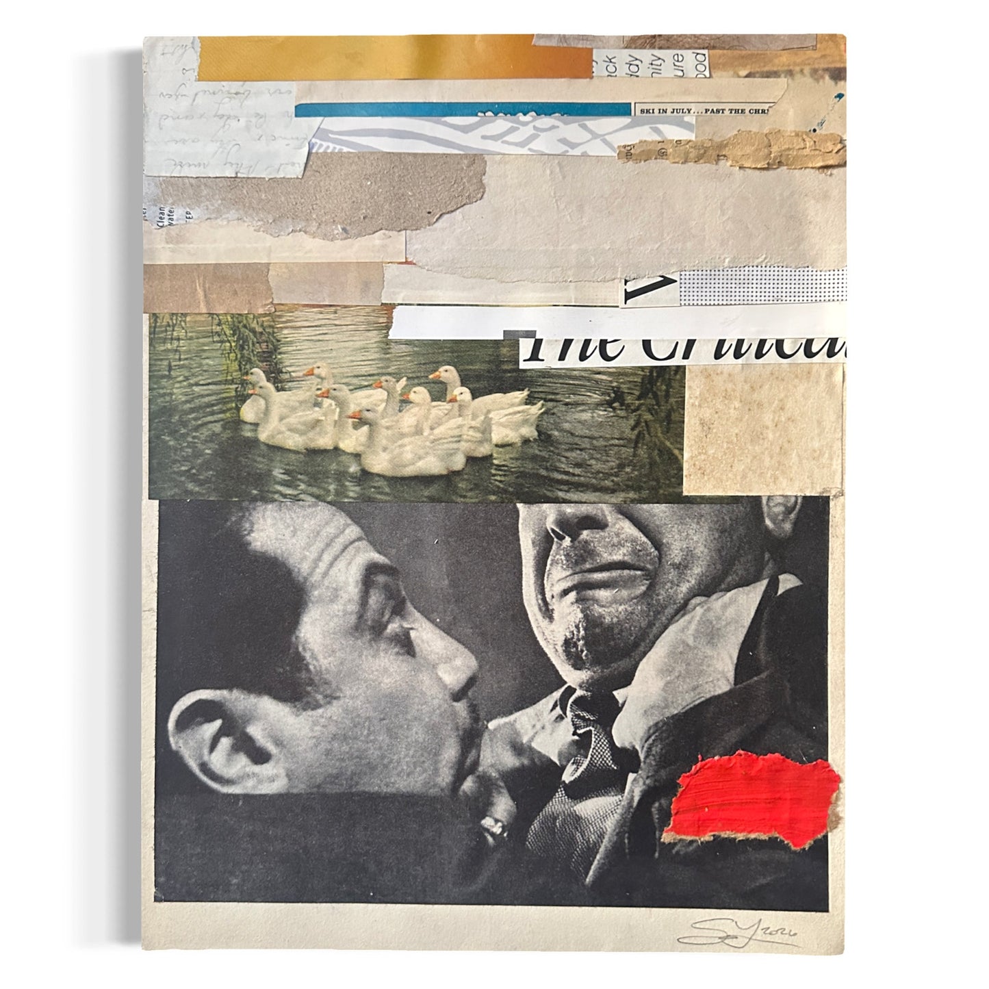 Original Mixed Media Modern Art Collage "Napaea" 9.5x12.5" Signed