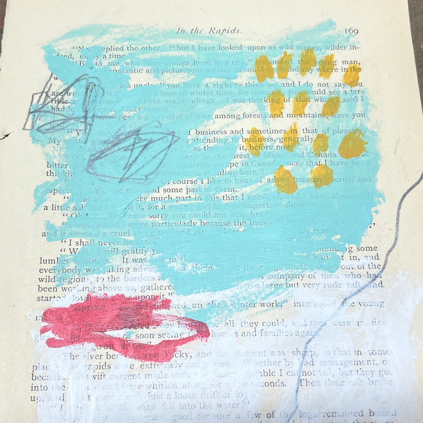 Original Abstract Modern Art Painting on Paper from 1875 Magazine #4 Signed