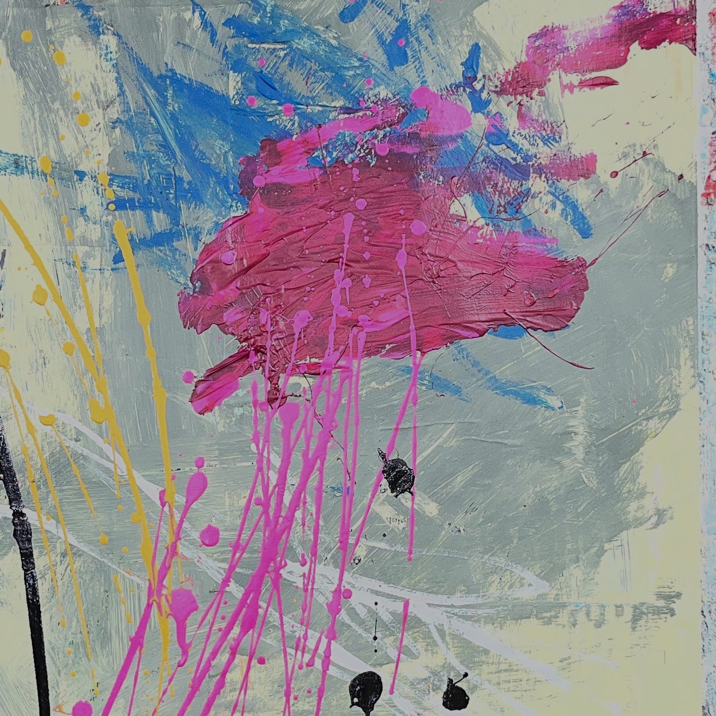 Original Mixed Media Abstract Modern Art Painting 18x24 "Wirble" Signed