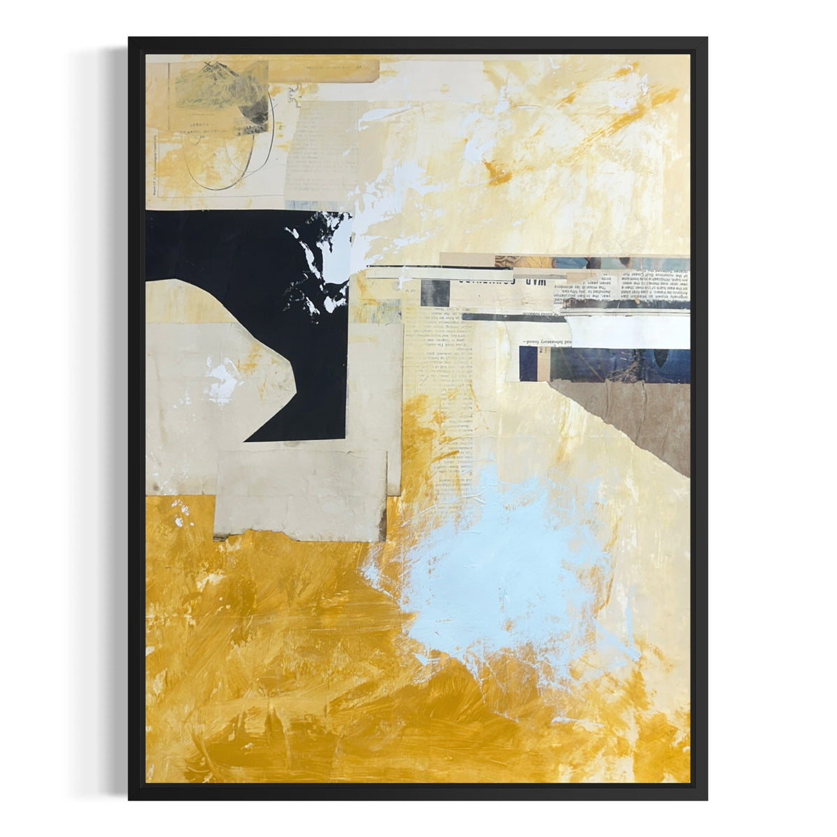 Original Mixed Media Modern Art Collage Painting 18x24 "Monopsony" Signed
